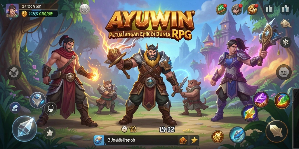 Screenshot AYUWIN menampilkan pertarungan epik dan karakter yang menawan.