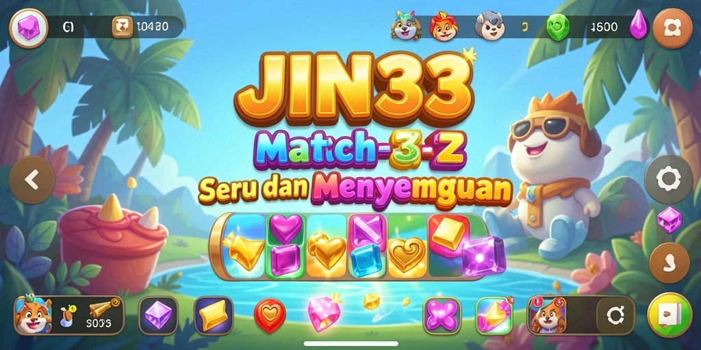 Tampilan gameplay menarik dalam JIN33 dengan elemen Match-3.