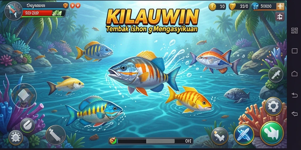 Tampilan menarik dari gameplay KILAUWIN dalam berburu ikan.