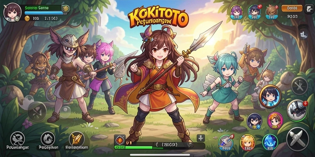 Tampilan gameplay seru dan karakter menarik di KOKITOTO.