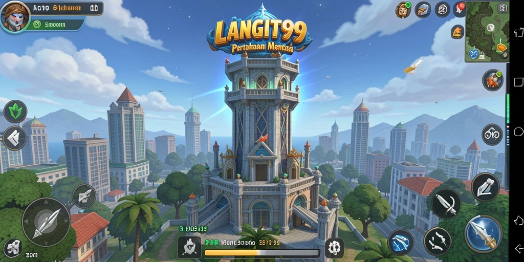 Tampilan gameplay menara pertahanan yang seru dan penuh aksi.