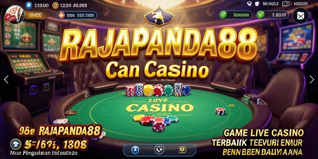 Screenshot utama RAJAPANDA88 menampilkan momen aksi di Live Casino.