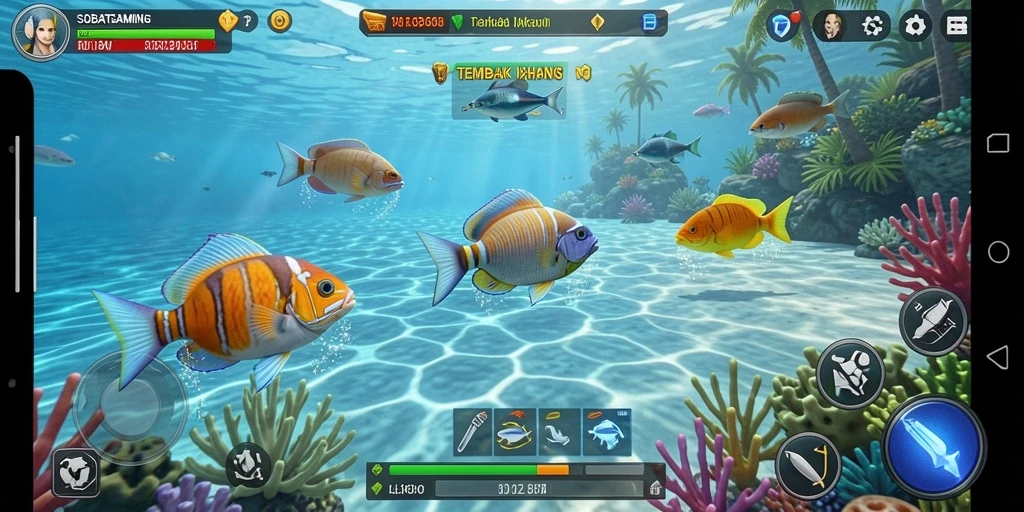 Tampilan gameplay menembak ikan yang seru dan menantang di SOBATGAMING.