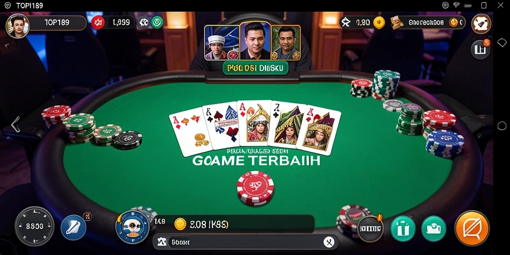 Tampilan gameplay TOPI189 yang menarik dan penuh aksi poker.